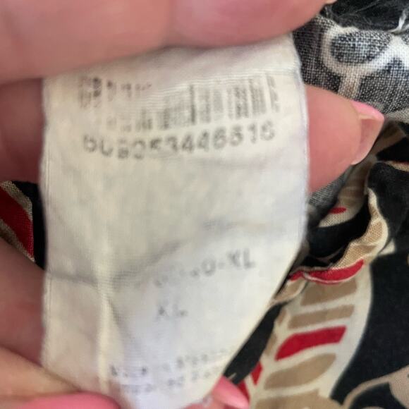 White Swan Women Scrub Top XL Foliage Print Medical Uniform Nurse Workwear Fall - Picture 7 of 8